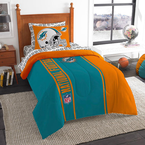 Miami Dolphins NFL Twin Comforter Bed in a Bag (Soft & Cozy) (64in x 86in)
