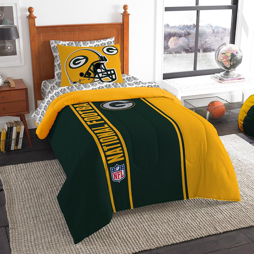 Green Bay Packers NFL Twin Comforter Bed in a Bag (Soft & Cozy) (64in x 86in)