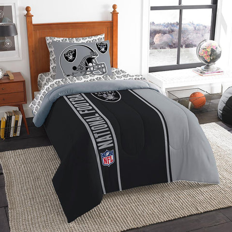 Oakland Raiders NFL Twin Comforter Bed in a Bag (Soft & Cozy) (64in x 86in)