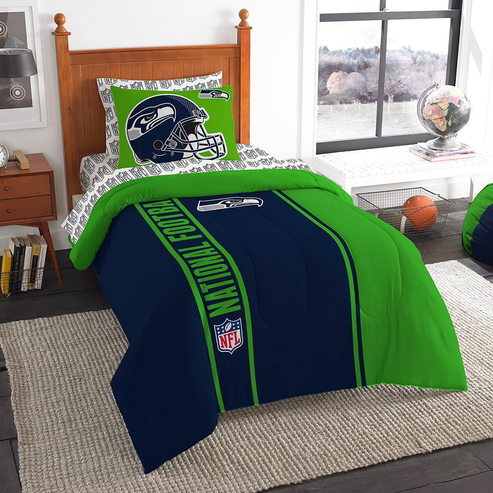 Seattle Seahawks NFL Twin Comforter Bed in a Bag (Soft & Cozy) (64in x 86in)