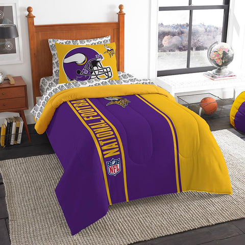 Minnesota Vikings NFL Twin Comforter Bed in a Bag (Soft & Cozy) (64in x 86in)