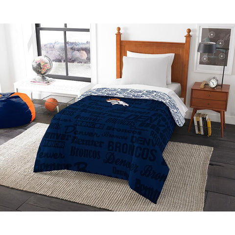 Denver Broncos NFL Twin Comforter (Anthem) (64 x 86)