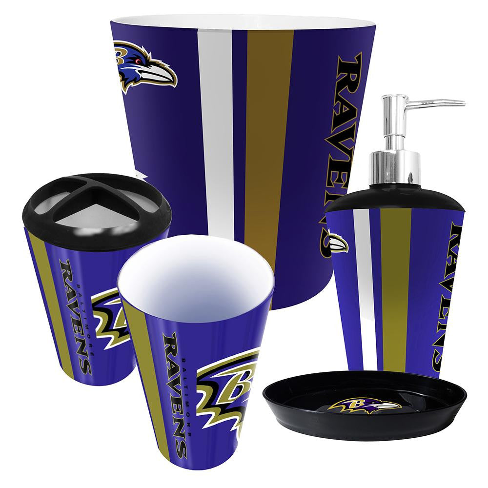 Baltimore Ravens NFL Complete Bathroom Accessories 5pc Set
