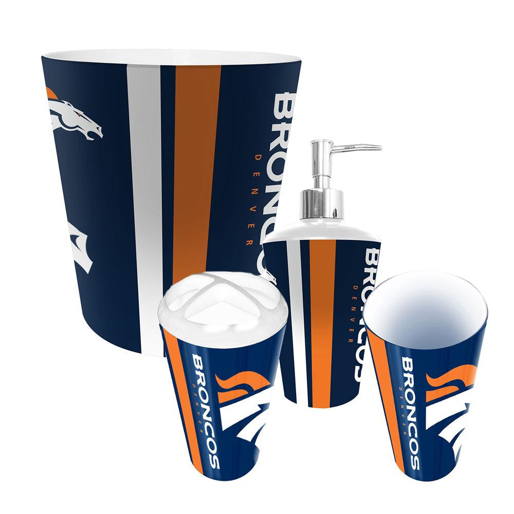 Denver Broncos NFL Complete Bathroom Accessories 4pc Set
