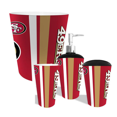 San Francisco 49ers NFL Complete Bathroom Accessories 4pc Set