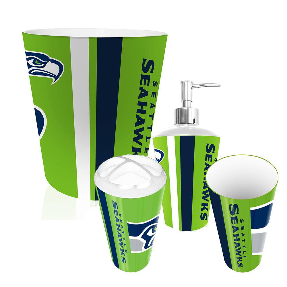 Seattle Seahawks NFL Complete Bathroom Accessories 4pc Set