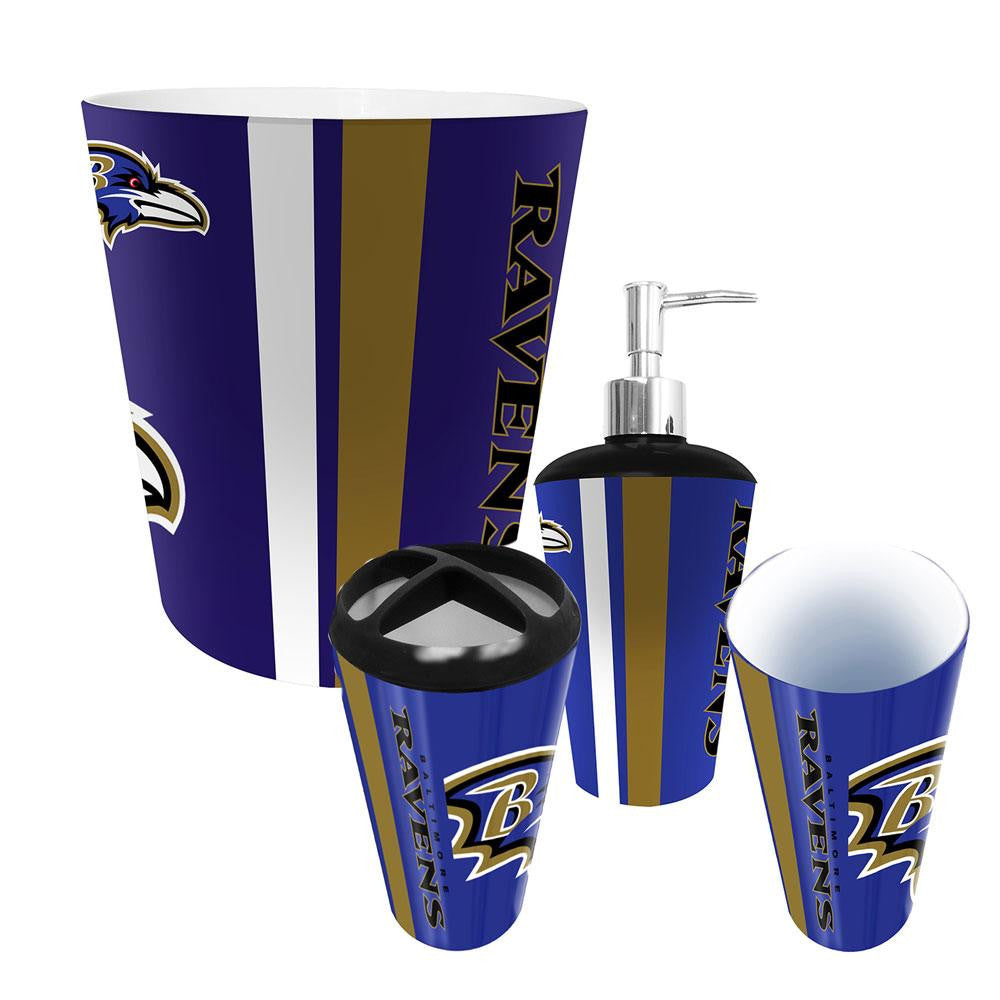 Baltimore Ravens NFL Complete Bathroom Accessories 4pc Set