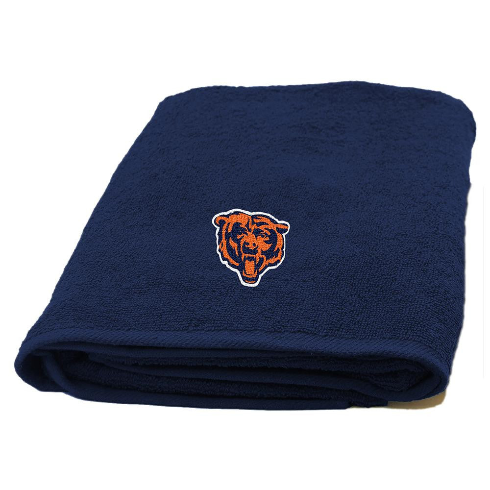 Chicago Bears NFL Bath Towel with Embroidered Applique Logo (25x50)