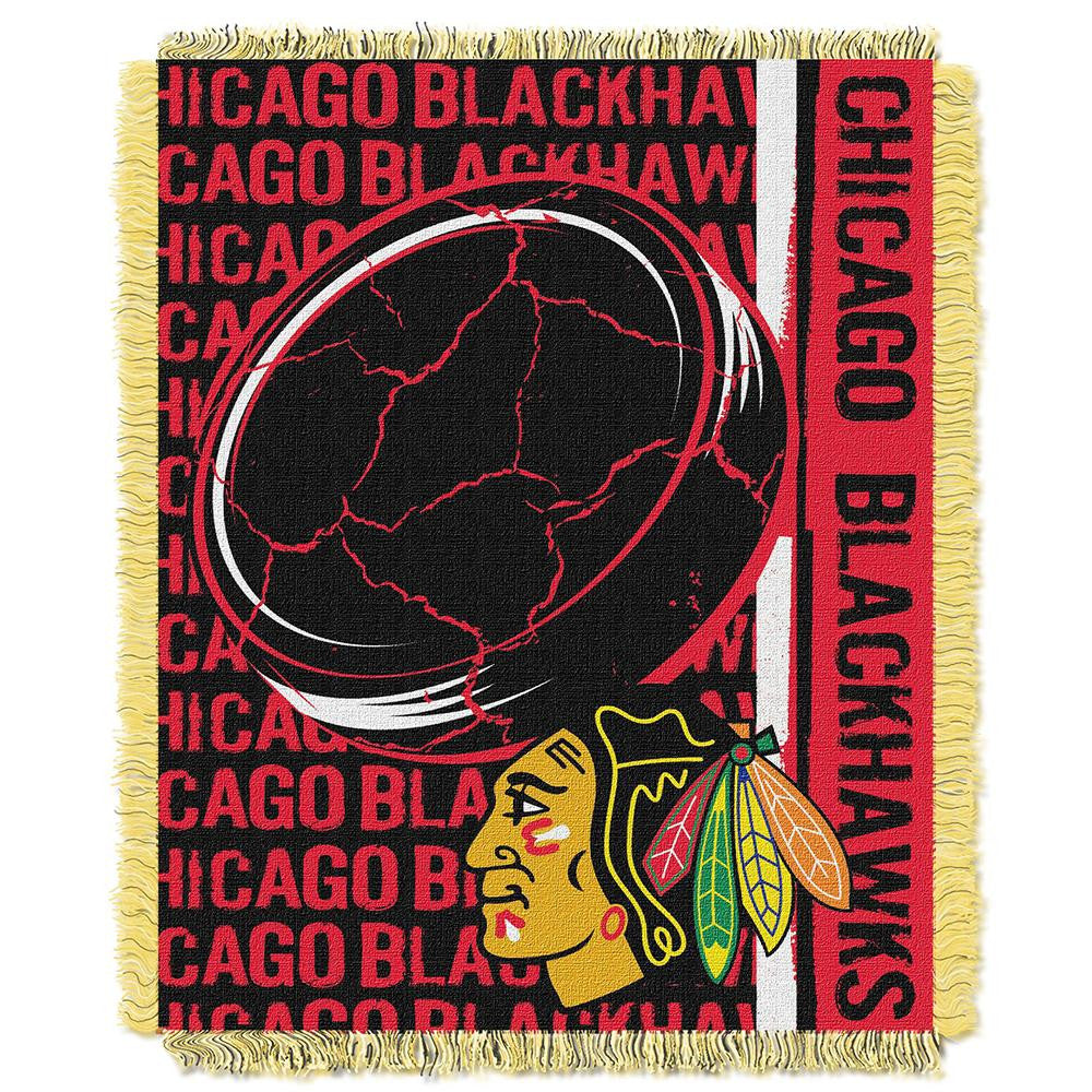 Chicago Blackhawks NHL Triple Woven Jacquard Throw (Double Play Series) (48x60)