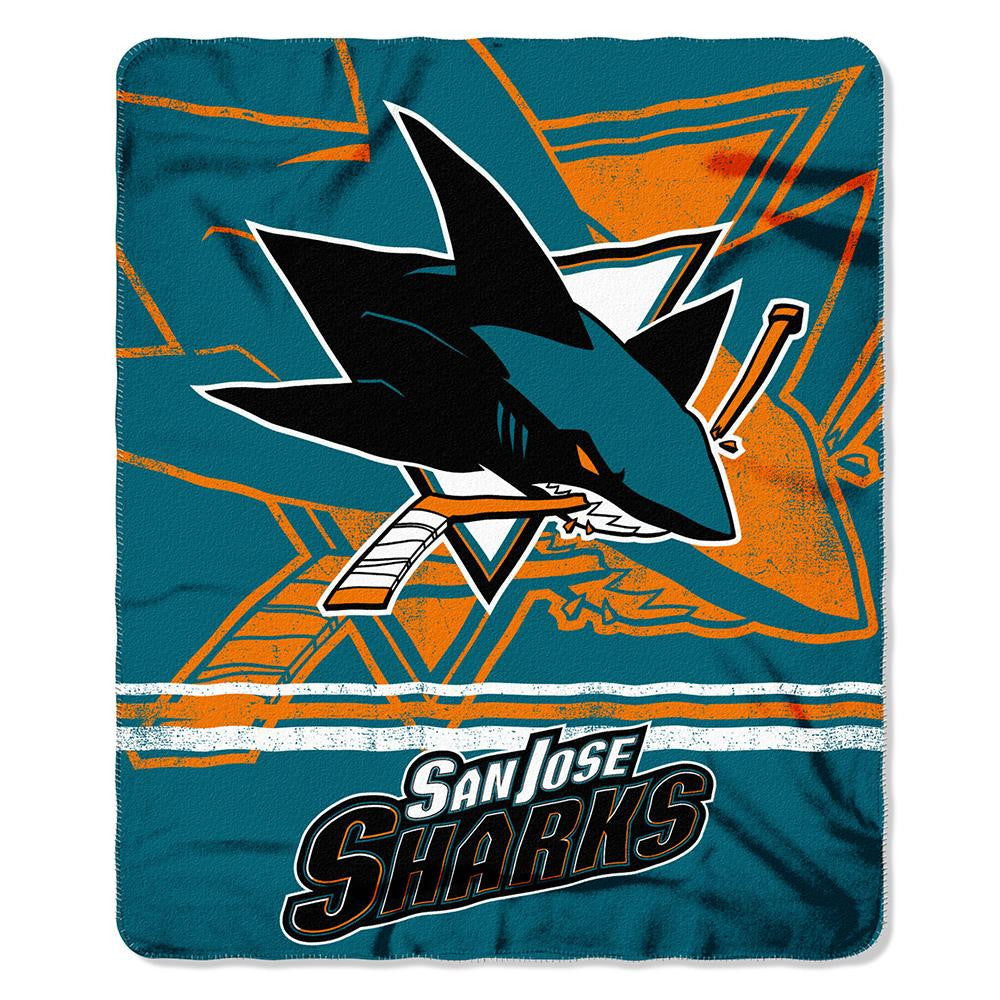 San Jose Sharks NHL Light Weight Fleece Blanket (Fadeaway Series) (50inx60in)