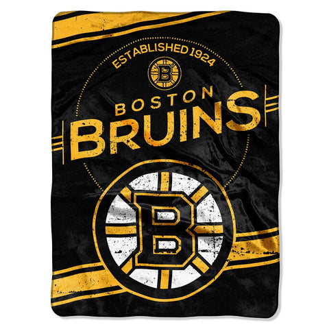Boston Bruins NHL Royal Plush Raschel Blanket (Stamp Series) (60x80)