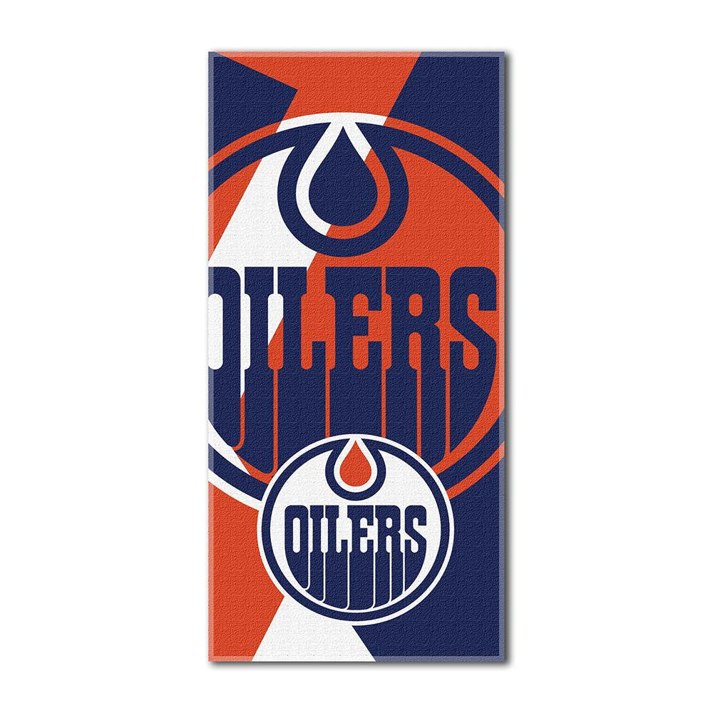 Edmonton Oilers NHL ?Puzzle? Over-sized Beach Towel (34in x 72in)