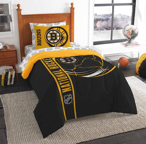 Boston Bruins NHL Twin Comforter Bed in a Bag (Soft & Cozy) (64in x 86in)