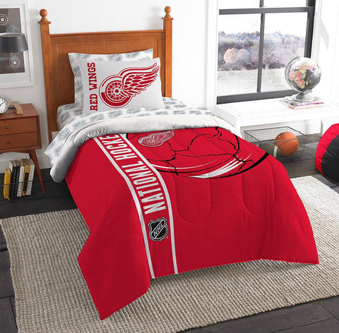Detroit Red Wings NHL Twin Comforter Bed in a Bag (Soft & Cozy) (64in x 86in)