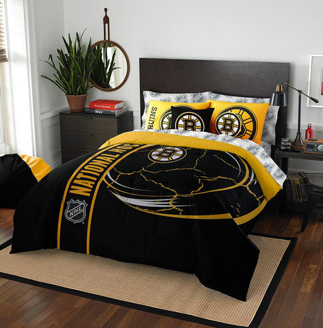 Boston Bruins NHL Full Comforter Bed in a Bag (Soft & Cozy) (76in x 86in)