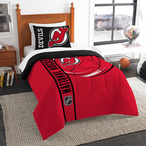 New Jersey Devils NHL Printed Comforter & Sham Set (Twin) (64 x 86)
