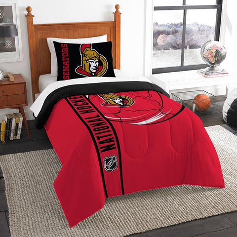 Ottawa Senators NHL Printed Comforter & Sham Set (Twin) (64 x 86)