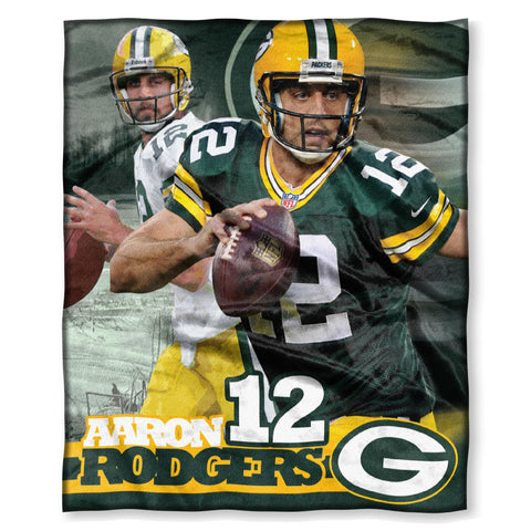 Green Bay Packers NFL Aaron Rodgers Silk Touch Throw (50in x 60in)