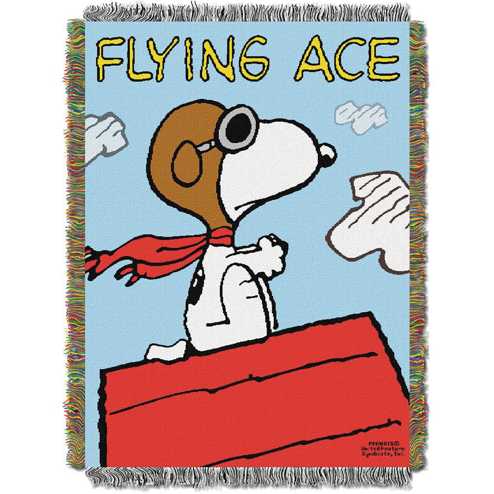 Peanuts Flying Ace  Triple Woven Jacquard Throw (48x60)
