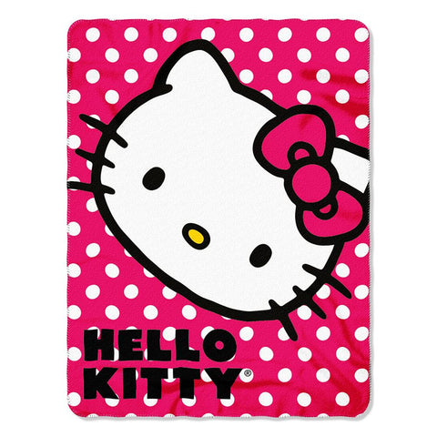 Hello Kitty Polka Dot Kitty Fleece Throw (45in x60in)