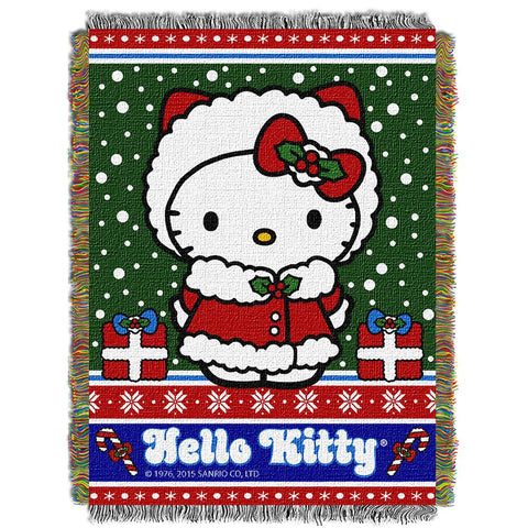 Hello Kitty Snowy Kitty  Woven Tapestry Throw (48inx60in)