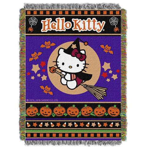 Hello Kitty Witchy Kitty  Woven Tapestry Throw (48inx60in)