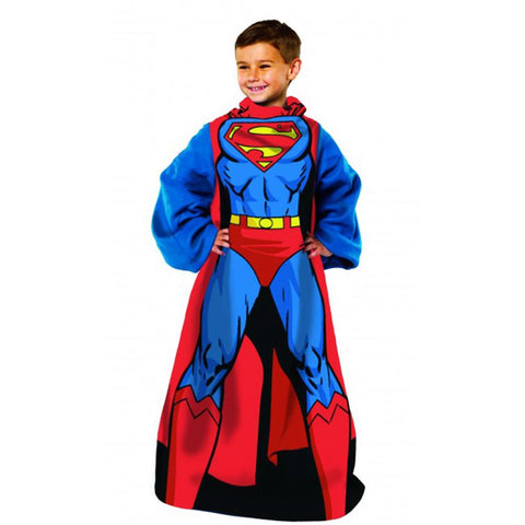 Superman Being Superman  Youth Comfy Throw Blanket w-Sleeves