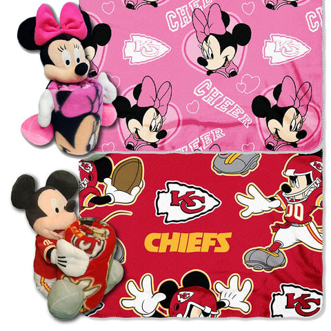 Kansas City Chiefs NFL Mickey and Minnie Mouse Throw Combo