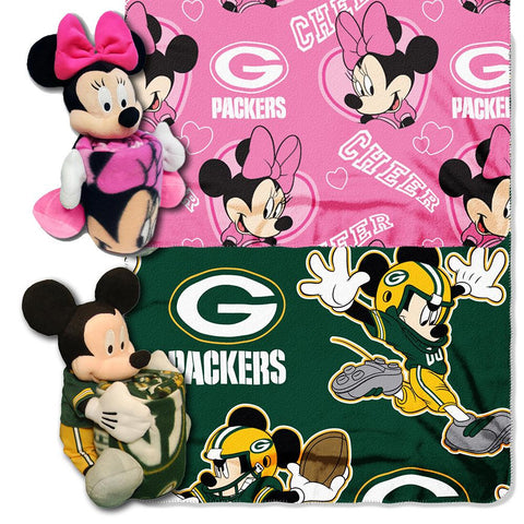Green Bay Packers NFL Mickey and Minnie Mouse Throw Combo