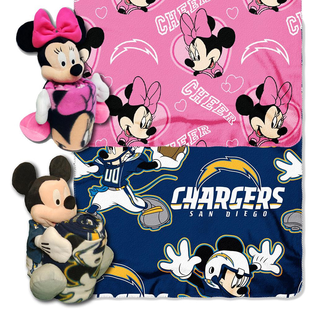 San Diego Chargers NFL Mickey and Minnie Mouse Throw Combo