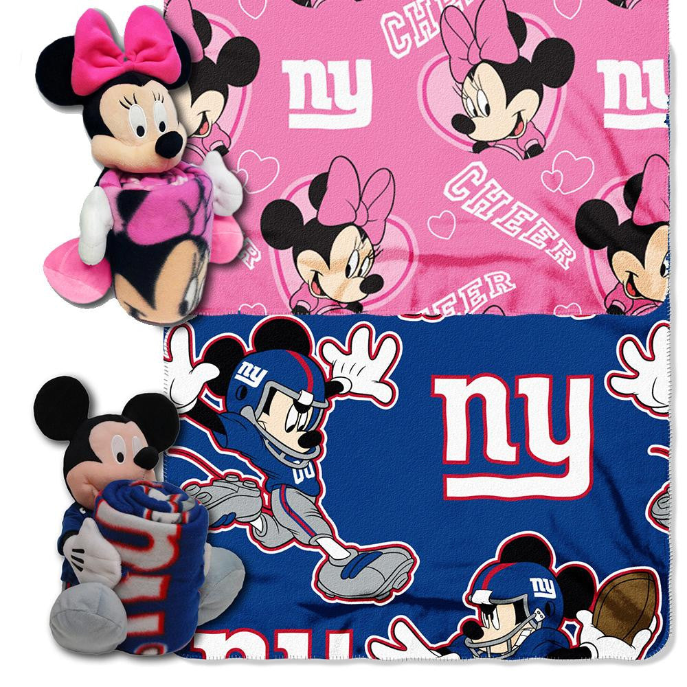 New York Giants NFL Mickey and Minnie Mouse Throw Combo