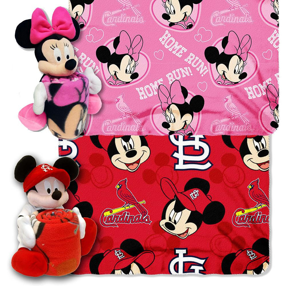St. Louis Cardinals MLB Mickey and Minnie Mouse Throw Combo
