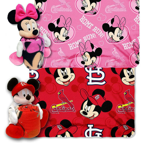 St. Louis Cardinals MLB Mickey and Minnie Mouse Throw Combo