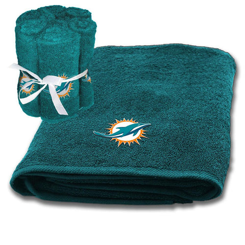New England Patriots NFL Applique Bath Towel and 6 Pack Washcloth Set