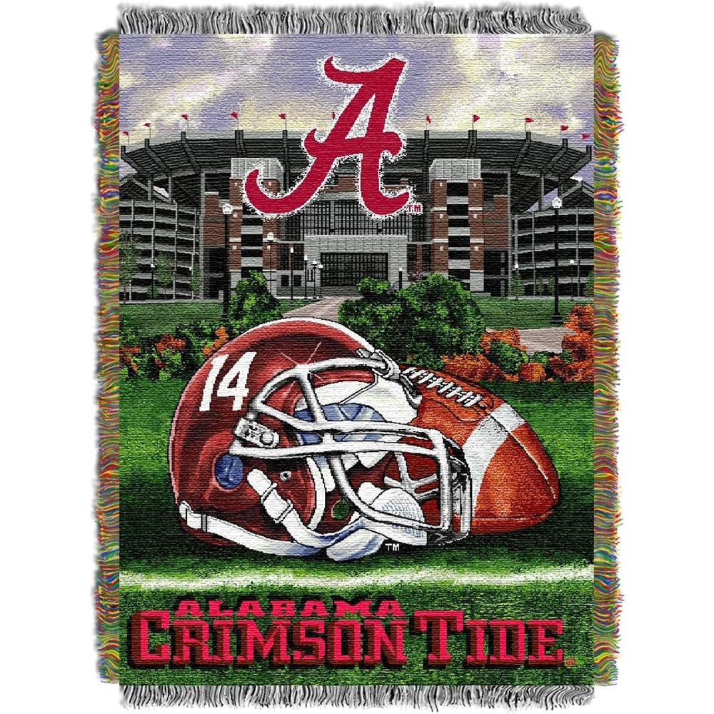 Alabama Crimson Tide NCAA Woven Tapestry Throw (Home Field Advantage) (48x60)