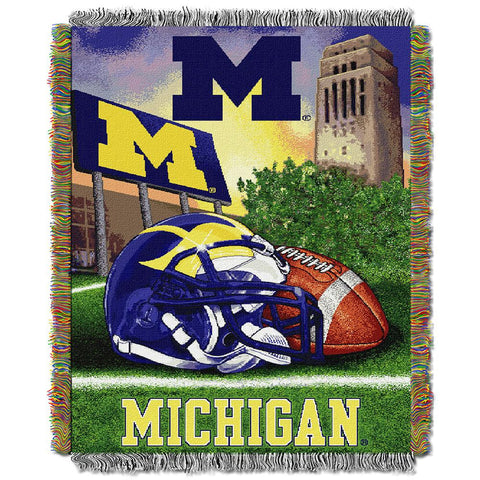 Michigan Wolverines NCAA Woven Tapestry Throw (Home Field Advantage) (48x60)