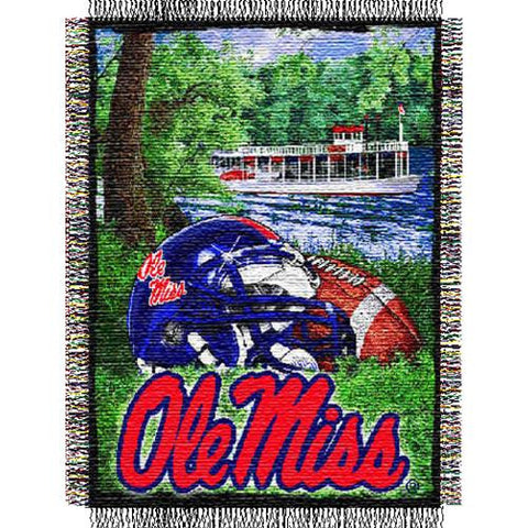 Mississippi Rebels NCAA Woven Tapestry Throw (Home Field Advantage) (48x60)