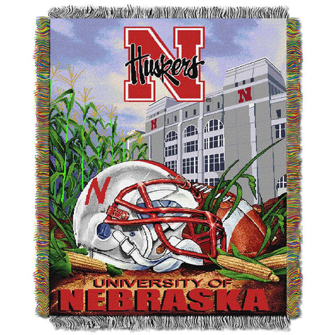Nebraska Cornhuskers NCAA Woven Tapestry Throw (Home Field Advantage) (48x60)