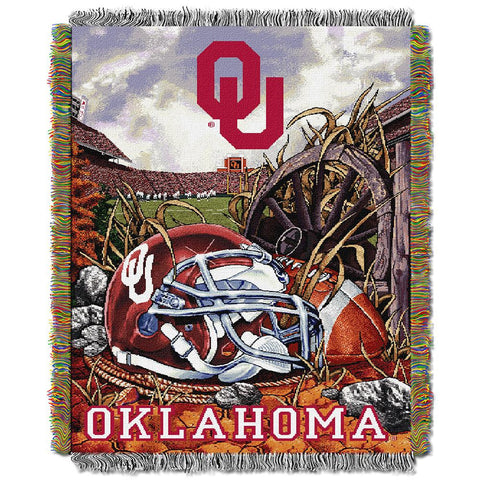 Oklahoma Sooners NCAA Woven Tapestry Throw (Home Field Advantage) (48x60)