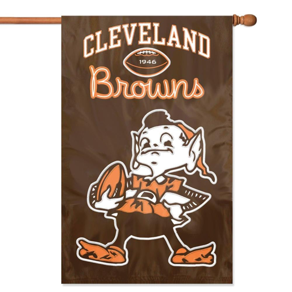 Cleveland Browns NFL Applique Banner Flag (44x28) (Elf Flag)