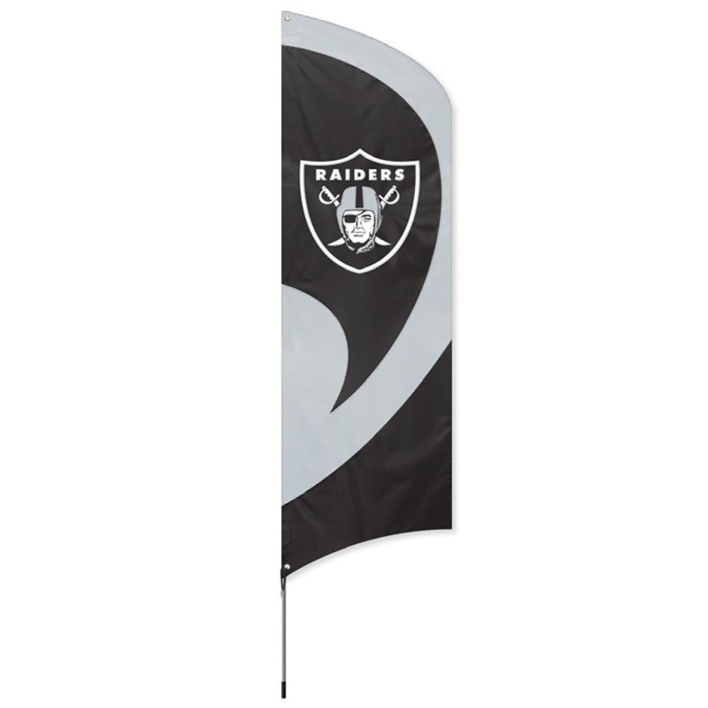 Oakland Raiders NFL Applique & Embroidered Tall Team Flag (102x30)