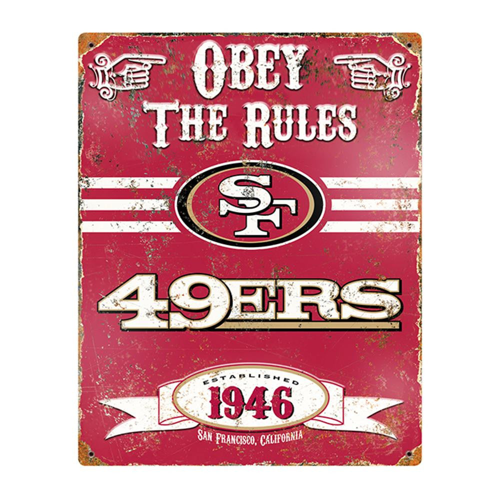 San Francisco 49ers NFL Vintage Metal Sign (11.5in x 14.5in)