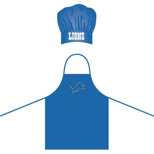 Detroit Lions NFL Barbeque Apron and Chef's Hat