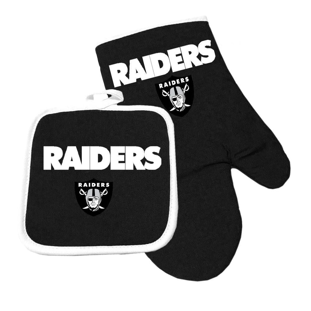 Oakland Raiders NFL Oven Mitt and Pot Holder Set