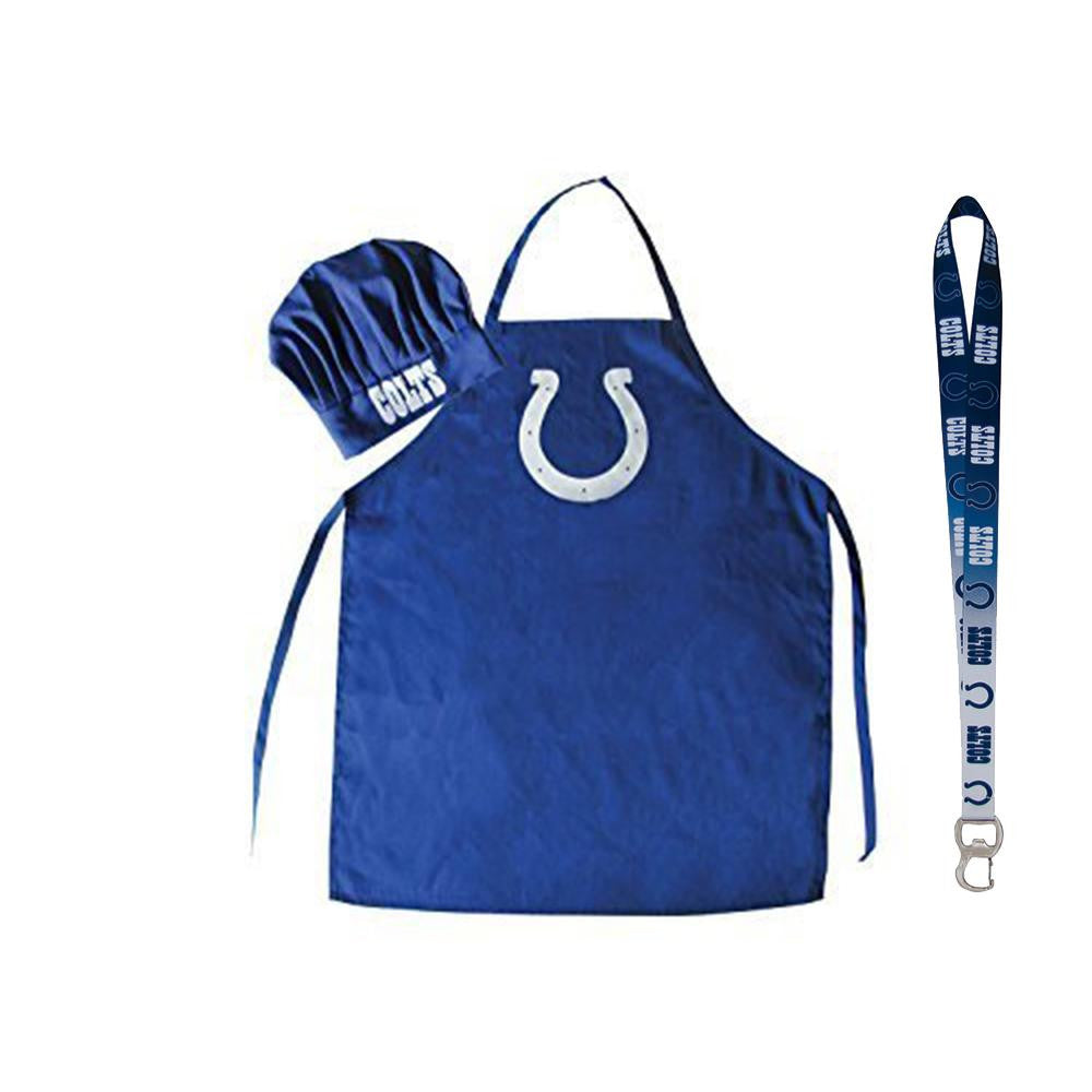 Indianapolis Colts NFL Barbeque Apron and Chef's Hat with Bottle Opener