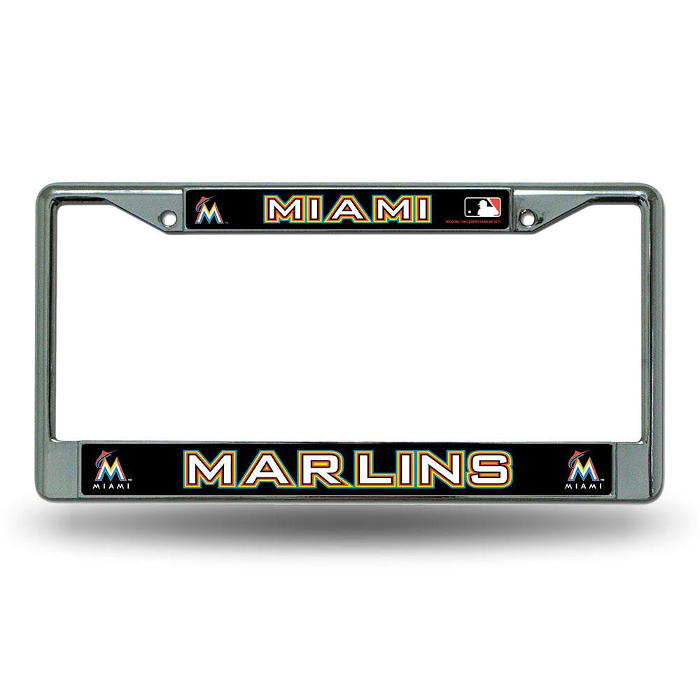 Miami Marlins MLB Chrome License Plate Frame