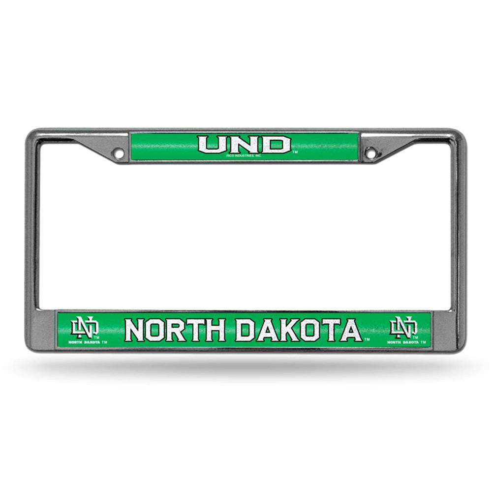 North Dakota Fighting Sioux NCAA Bling Glitter Chrome License Plate Frame