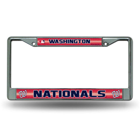 Washington Nationals MLB Bling Glitter Chrome License Plate Frame