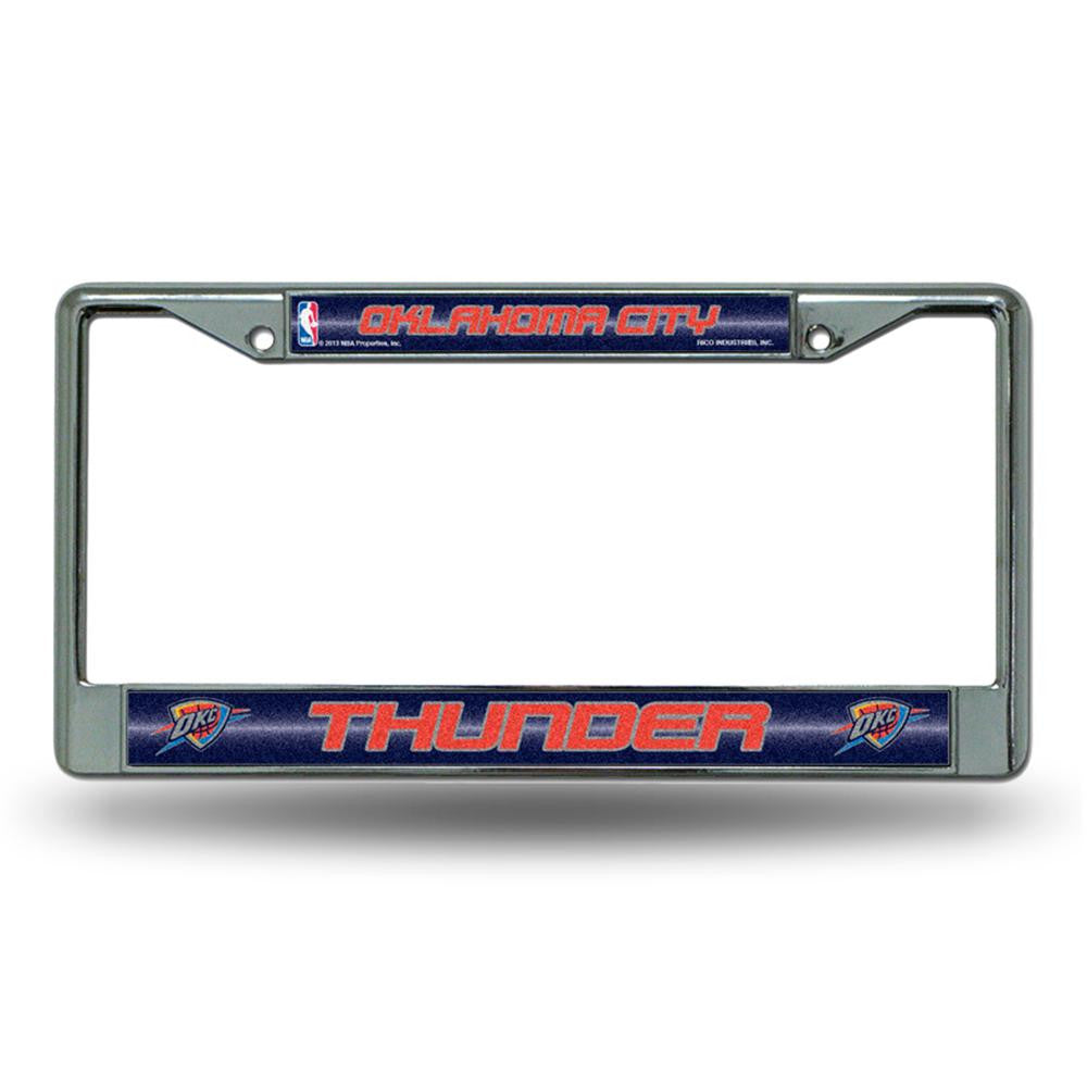 Oklahoma City Thunder NBA Bling Glitter Chrome License Plate Frame