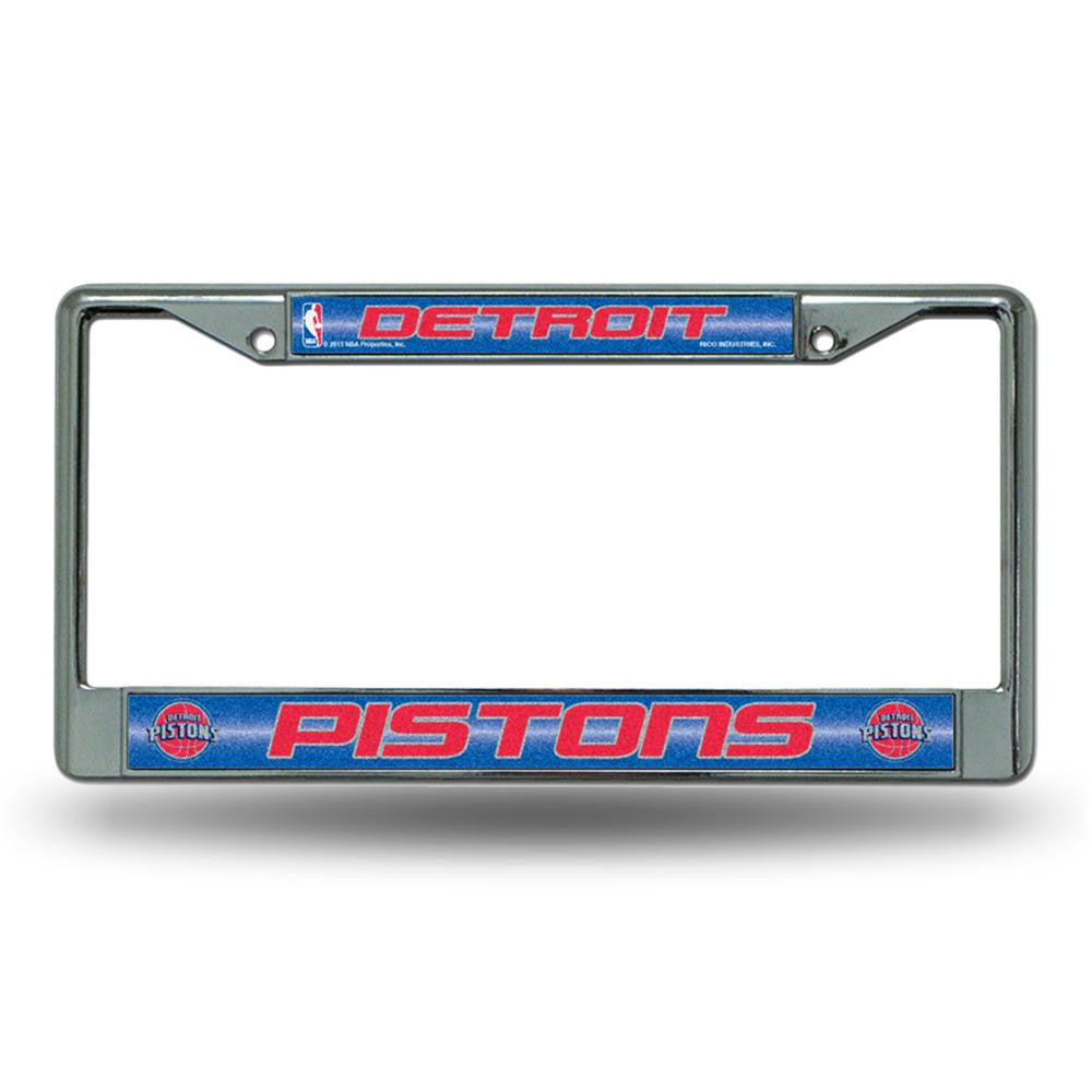 Detroit Pistons NBA Bling Glitter Chrome License Plate Frame